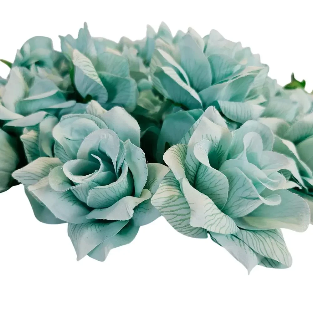 Aqua Artificial Silk Rose Flower Heads Wedding Craft 4